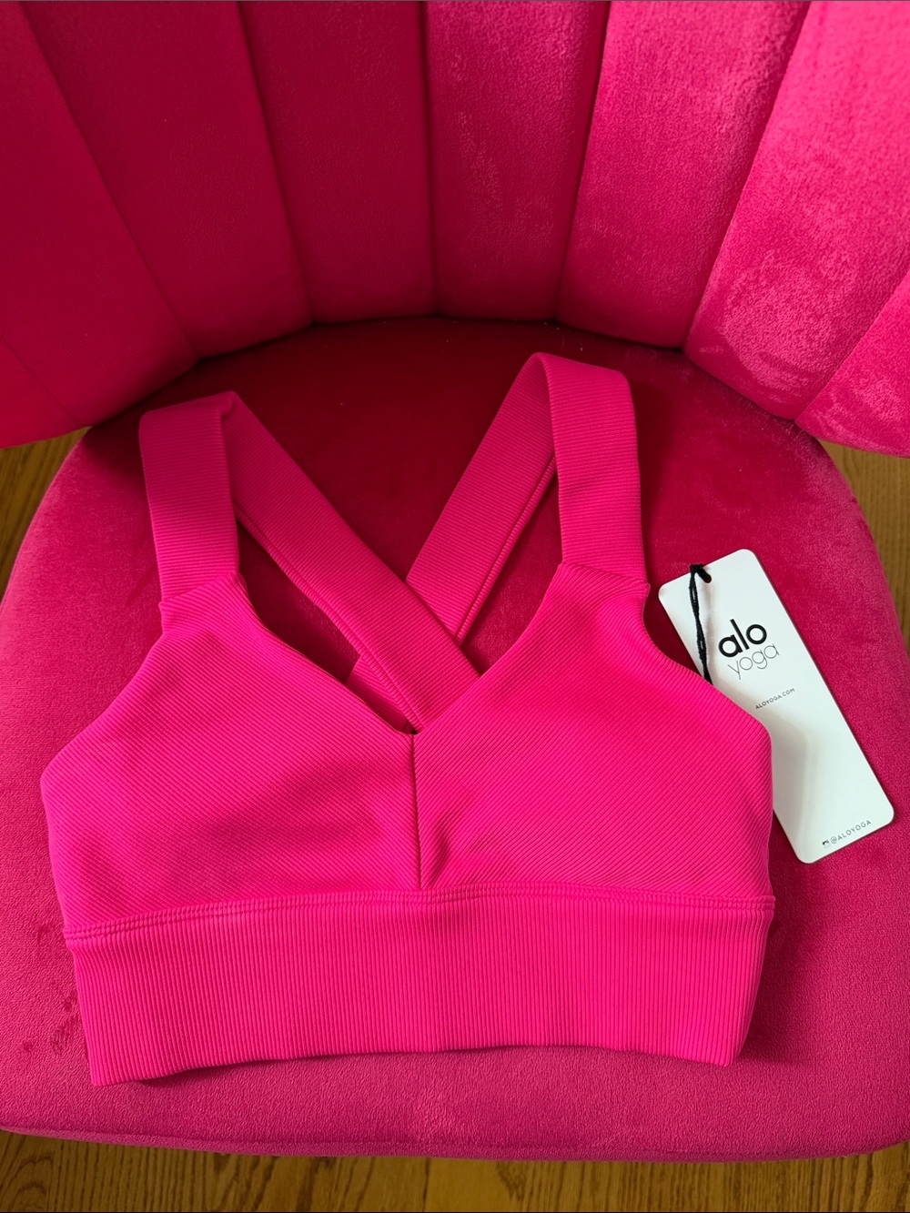 ALO Yoga Hot Pink Emulate Sports Bra